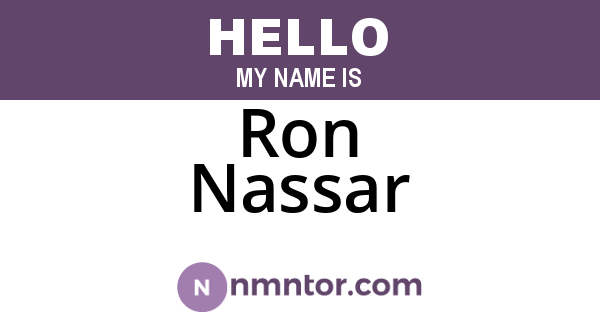 Ron Nassar