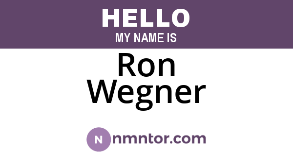 Ron Wegner
