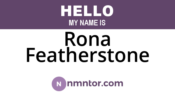 Rona Featherstone