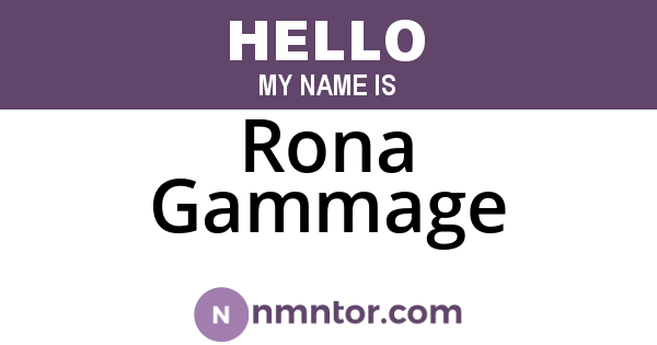 Rona Gammage