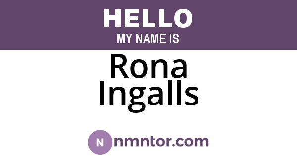 Rona Ingalls