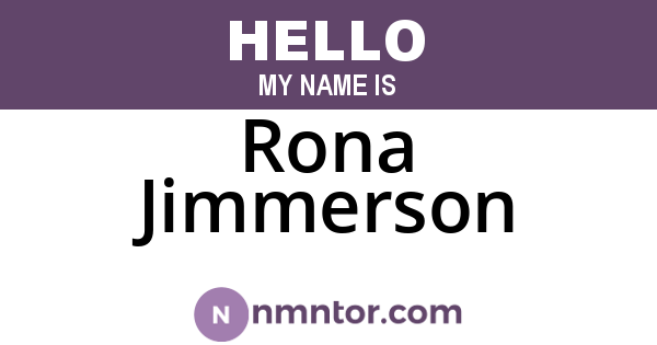Rona Jimmerson