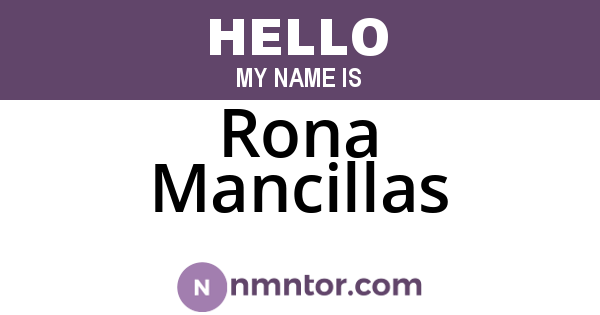 Rona Mancillas