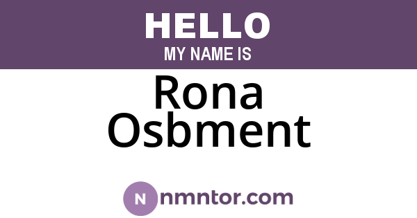 Rona Osbment
