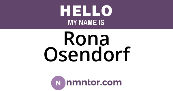 Rona Osendorf