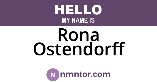 Rona Ostendorff