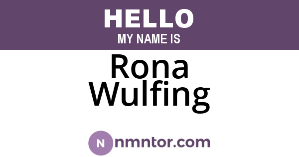 Rona Wulfing