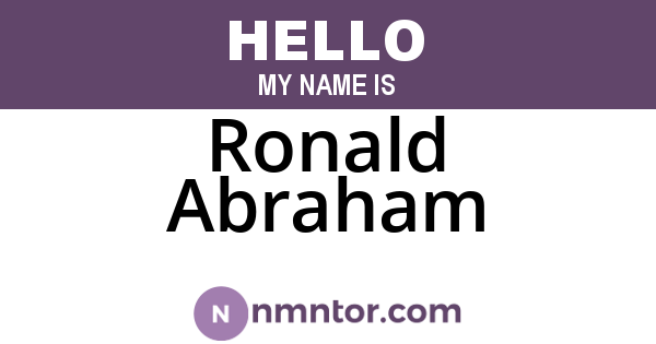 Ronald Abraham