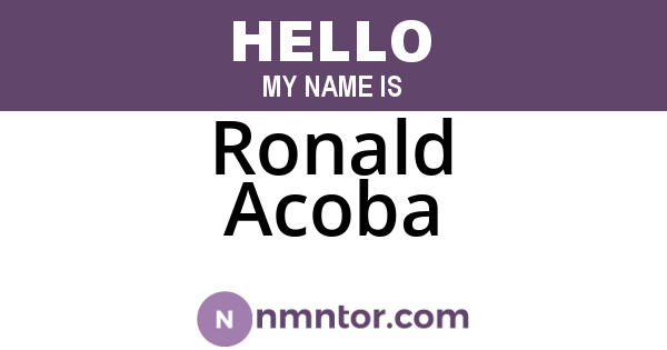Ronald Acoba