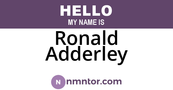 Ronald Adderley