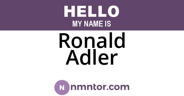 Ronald Adler