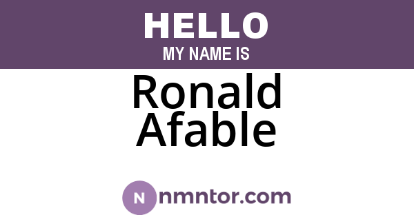 Ronald Afable