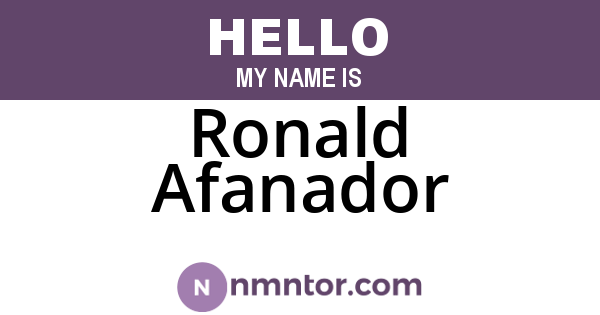 Ronald Afanador