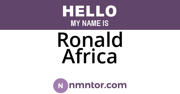 Ronald Africa