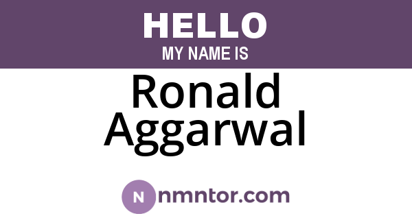 Ronald Aggarwal
