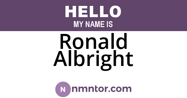Ronald Albright