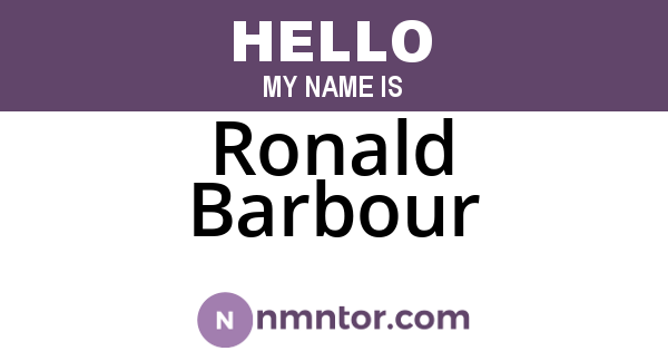 Ronald Barbour