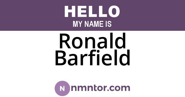 Ronald Barfield