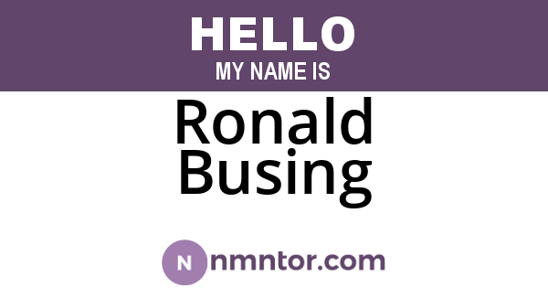 Ronald Busing