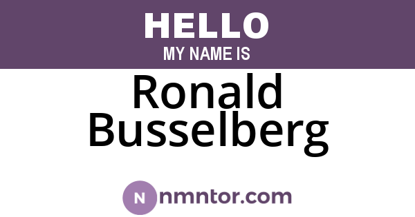 Ronald Busselberg