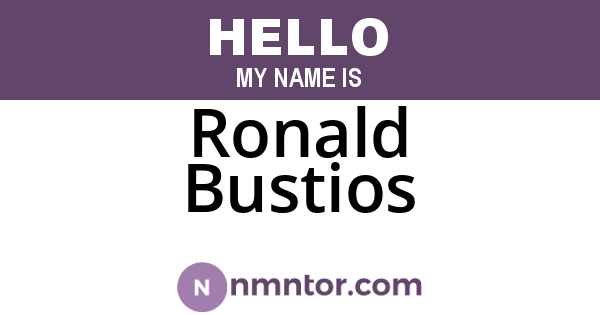 Ronald Bustios