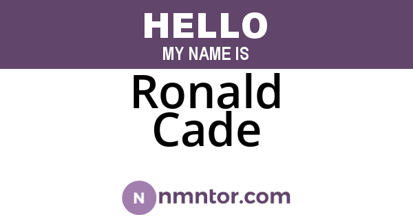 Ronald Cade