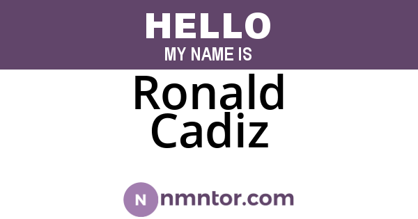 Ronald Cadiz