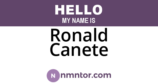 Ronald Canete