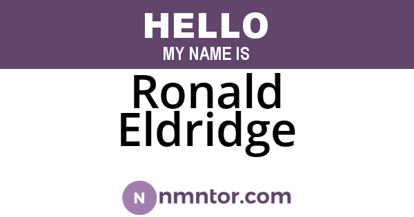 Ronald Eldridge
