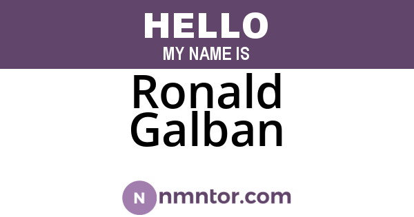 Ronald Galban