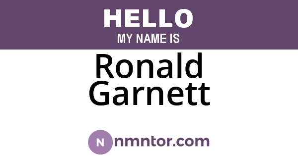 Ronald Garnett