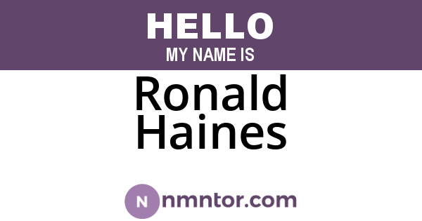 Ronald Haines