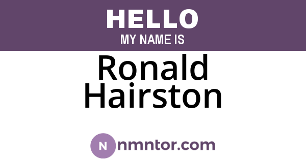 Ronald Hairston