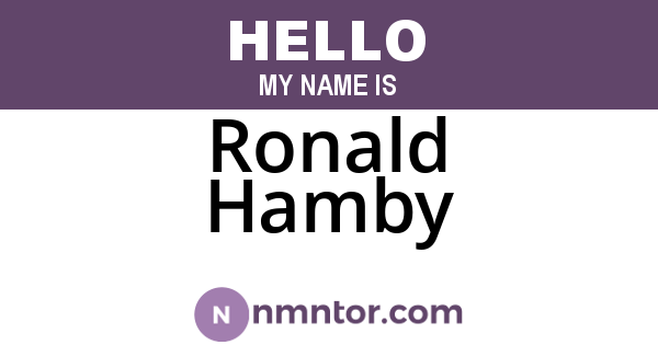 Ronald Hamby