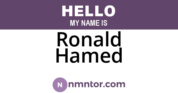 Ronald Hamed