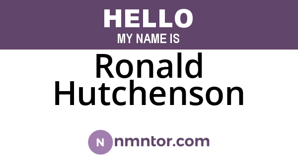 Ronald Hutchenson