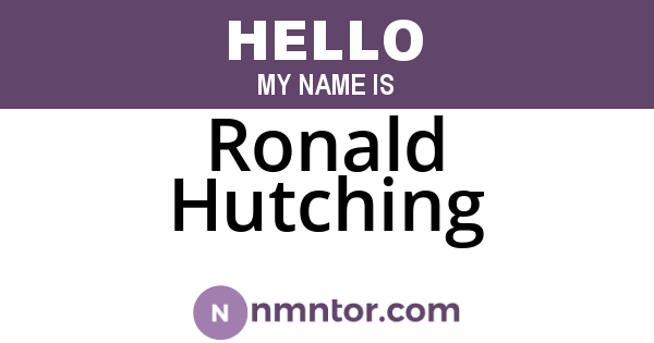 Ronald Hutching