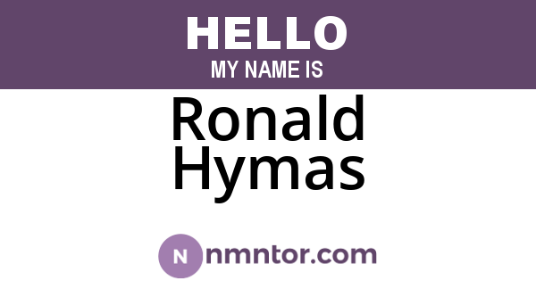 Ronald Hymas