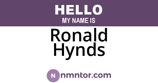 Ronald Hynds