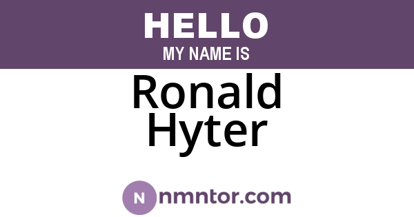 Ronald Hyter