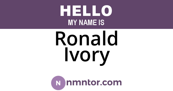 Ronald Ivory