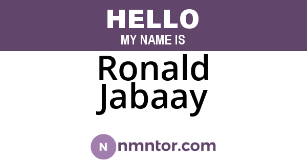 Ronald Jabaay