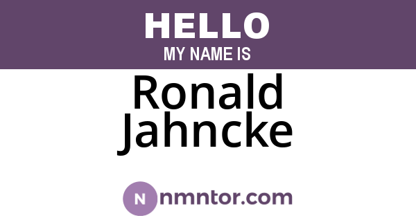 Ronald Jahncke