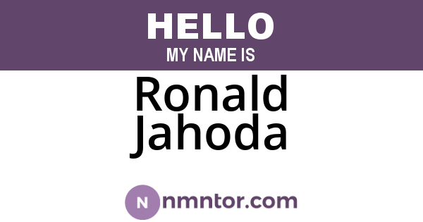 Ronald Jahoda