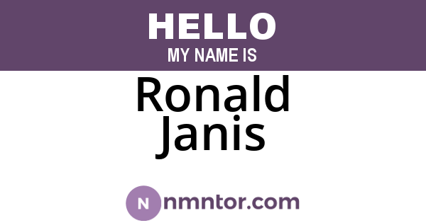 Ronald Janis