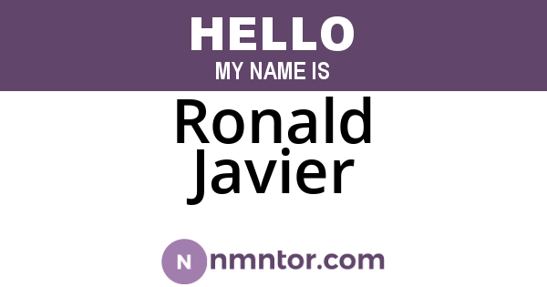 Ronald Javier