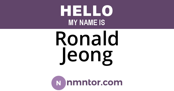 Ronald Jeong