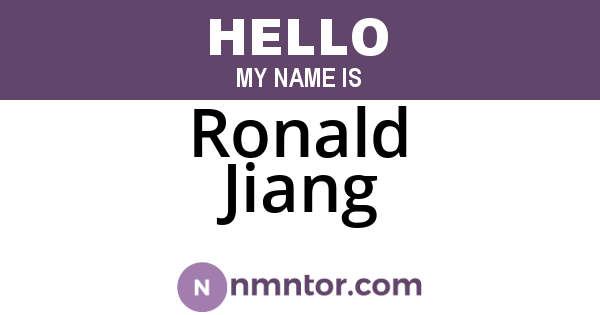 Ronald Jiang