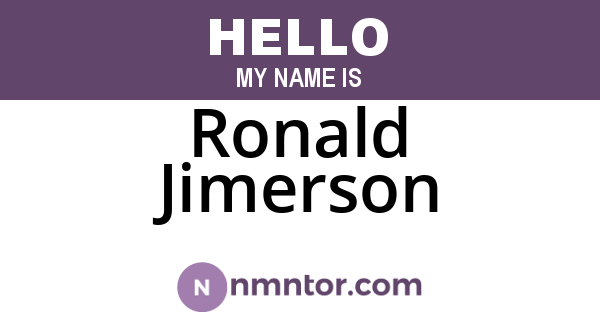 Ronald Jimerson