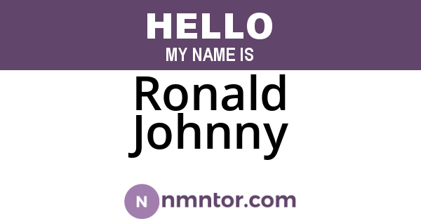 Ronald Johnny